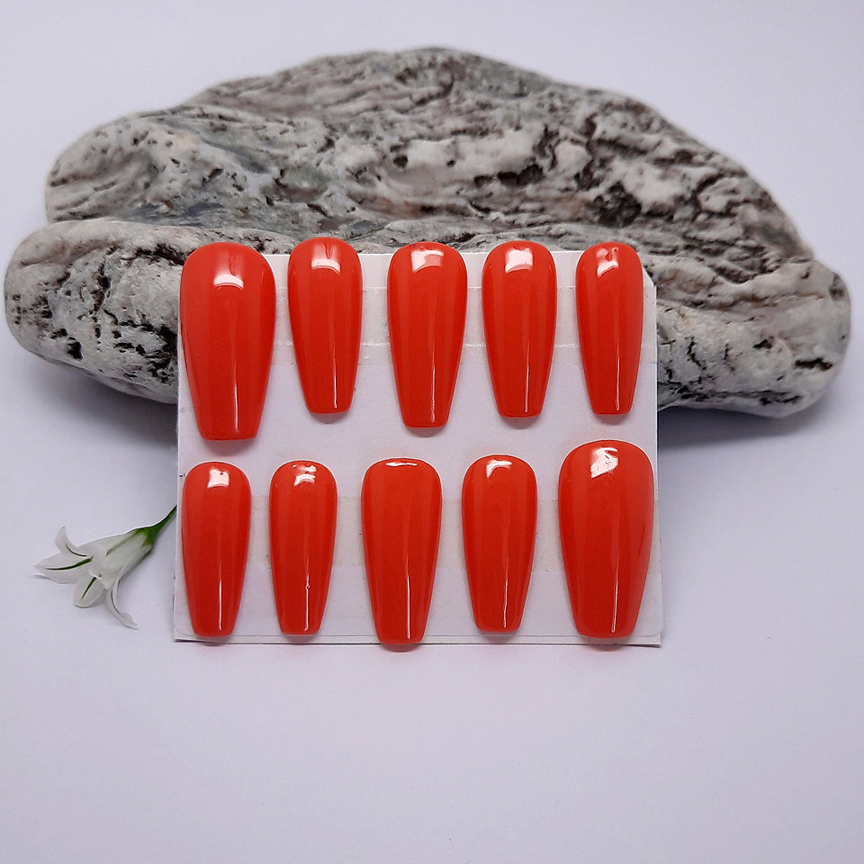 Coral Press On Nails