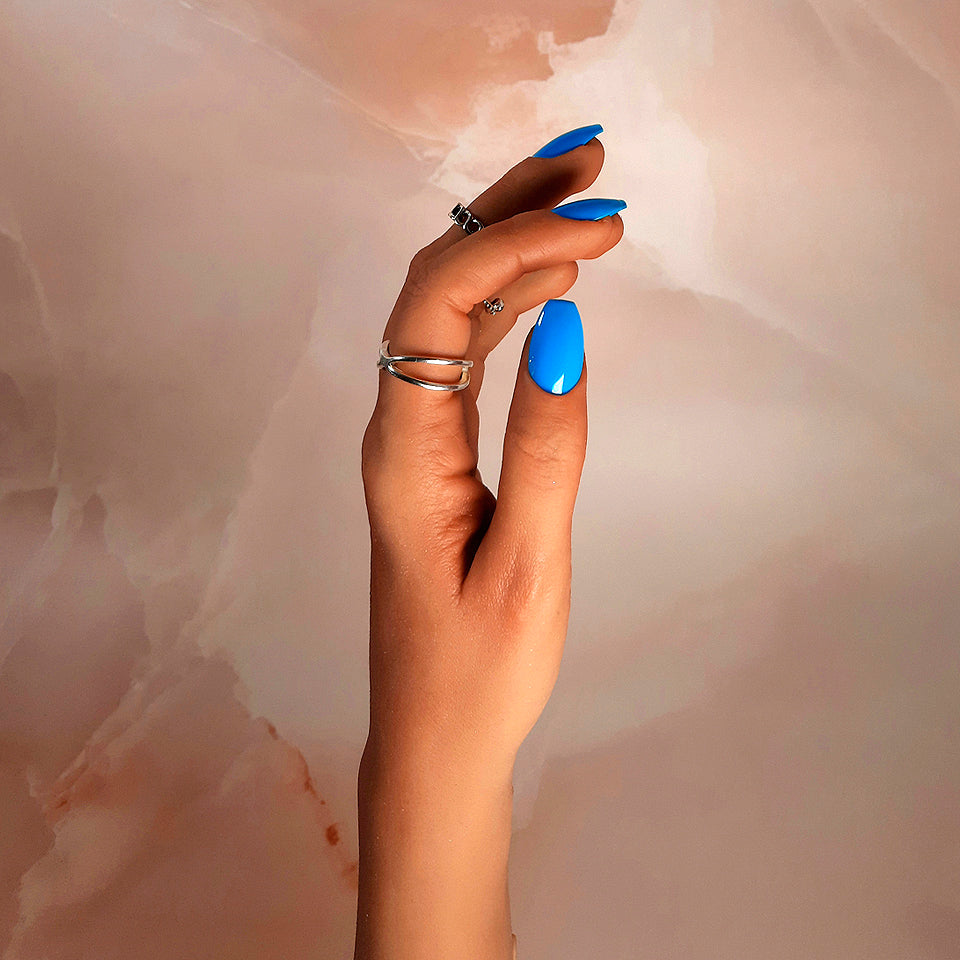 Light Blue Press On Nails