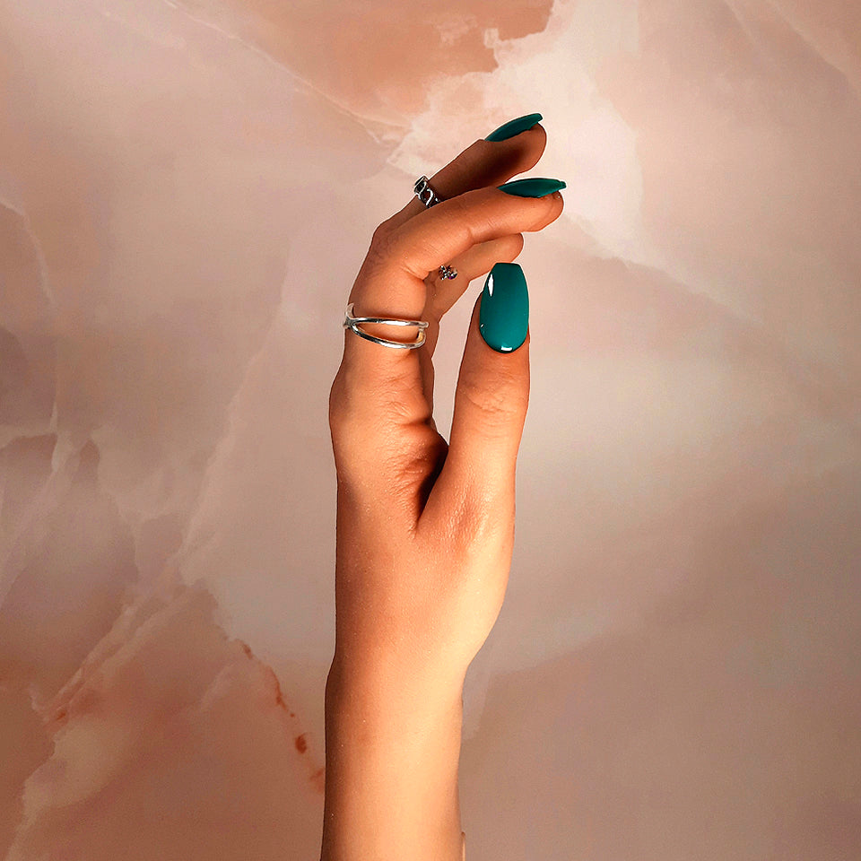 Dark Green Press On Nails