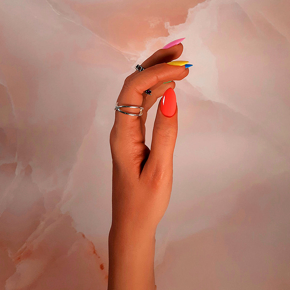 Rainbow Press On Nails
