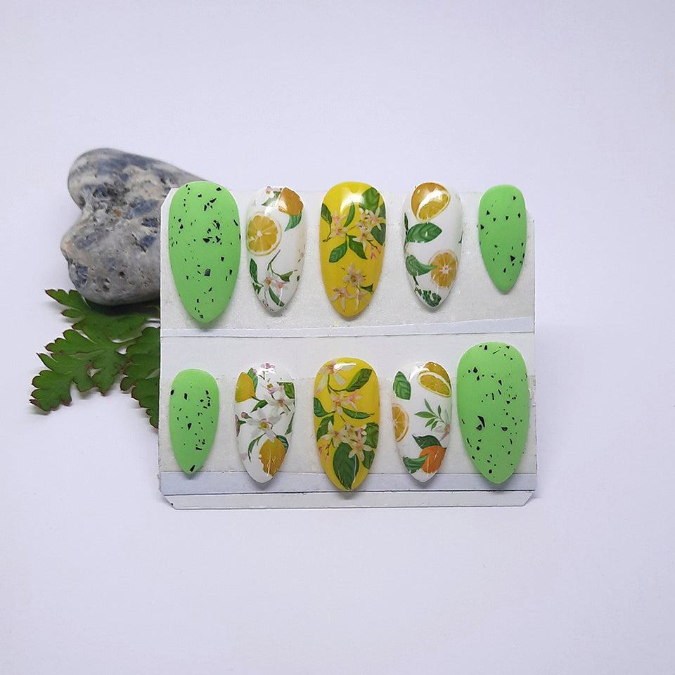 Lemon Press On Nails