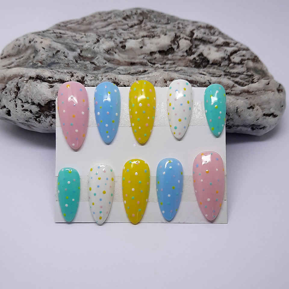 Pastel Dotty Press On Nails