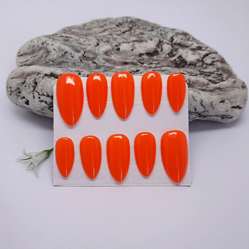 Bright Orange Press On Nails