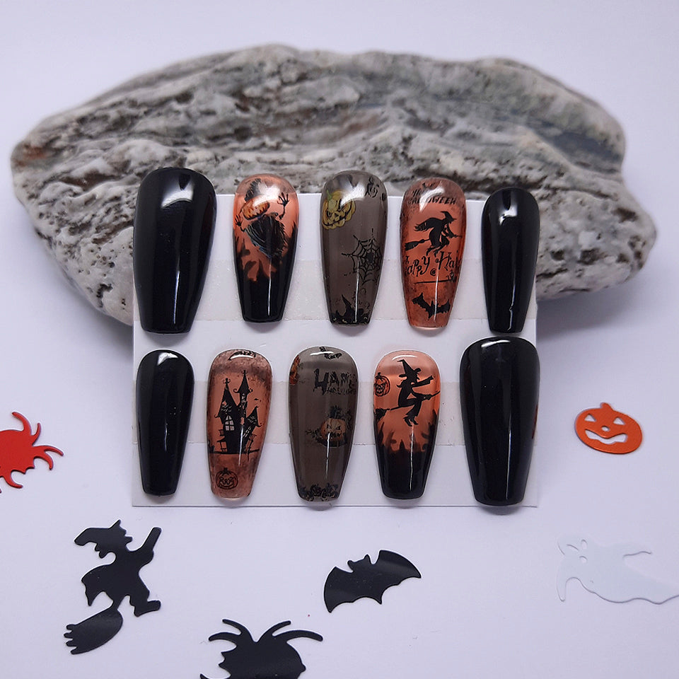 halloween design press on nails