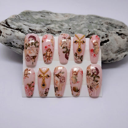 Pink Renaissance Press On Nails
